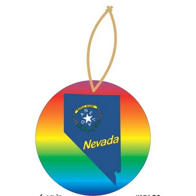 Nevada Battle Born Ornament w/ Clear Mirrored Back (3 Square Inch)