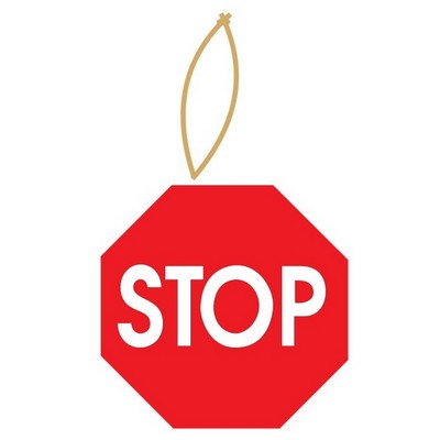 Stop Sign Gift Shop Ornament w/ Mirrored Back (3 Square Inch)