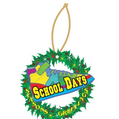 School Days Shoe Wreath Ornament w/ Mirrored Back (3 Square Inch)