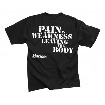 Black Marines Pain is Weakness T-Shirt (S to XL)