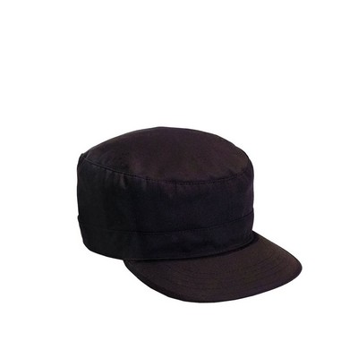Poly/Cotton Black Adjustable Fatigue Cap