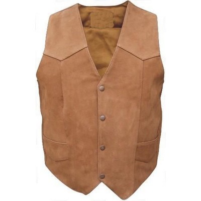 Brown Men's Western Style Leather Vest