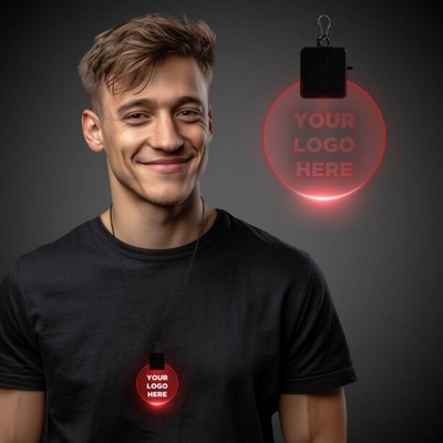 2 1/2" Pad Printed Red Light-Up Medallion