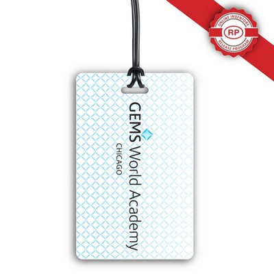 Full Color Write On Tag w/ Flexible Plastic Loop Strap (Rectangle 2.125"x3.375")
