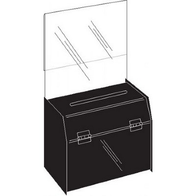 Black Non-Locking Ballot/ Suggestion Box W/ Ad Holder
