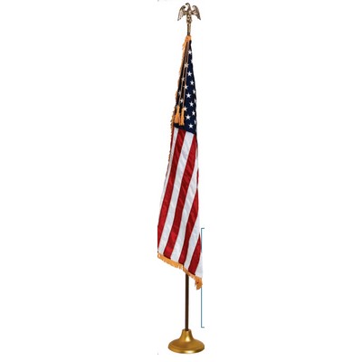 8' Oak Pole Deluxe Indoor Display Set w/Nylon Flag (3'x5')