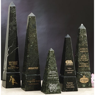 16" Green Genuine Marble Obelisk Award