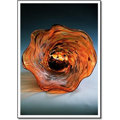 Sunset Beach Lantern Art Glass Bowls w/o Marble Base (8.5"x4.5")