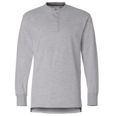 Vintage Brushed Jersey Long Sleeve Henley Shirt