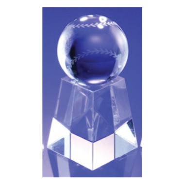 Crystal Baseball w/Tall Base - Large (SCREENED)