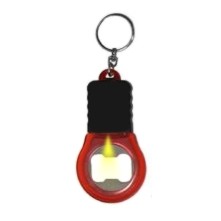 Key Tag/Bottle Opener/Light - Clear/Transparent Red - 3"
