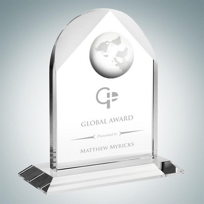 Distinguished Globe Arch Optical Crystal Award (Small)
