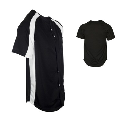 Youth Full Button Pro-Weight Mesh Pro-Style Baseball Jersey Shirt w/ Contrast Sleeve