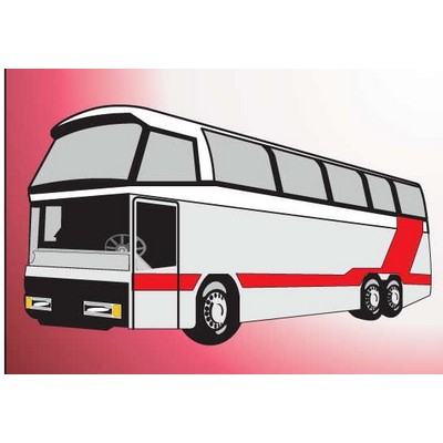 Commercial Bus Metal Photo Magnet (2 1/2"x2 1/2")