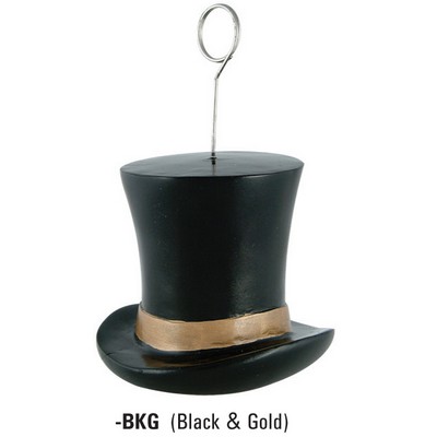 Black & Gold Top Hat Photo/Balloon Holder