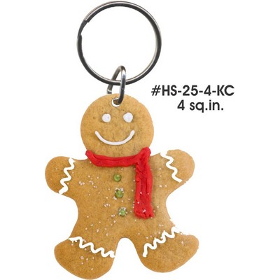 Gingerbread Man Gift Shop Key Chain w/Clear Mirrored Back (4 Square Inch)