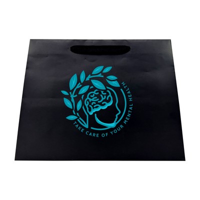 Inverted Trapezoid Matte Black Paper Euro Tote (12.5/16"x5.25"x11")
