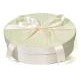 Oval White Fabric Covered Wine Bottle & Glass Gift Box