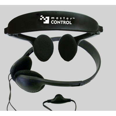 Black Stereo Audio Headphones With Volume Control