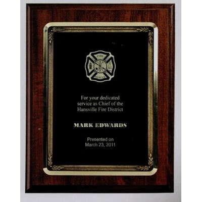 Cherry Finish Plaque w/Bronze Casting (10 ½" x 13")