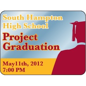 4" X 3" Kwik-Ship Chrome Polyester Screen Print Round Corner Decal