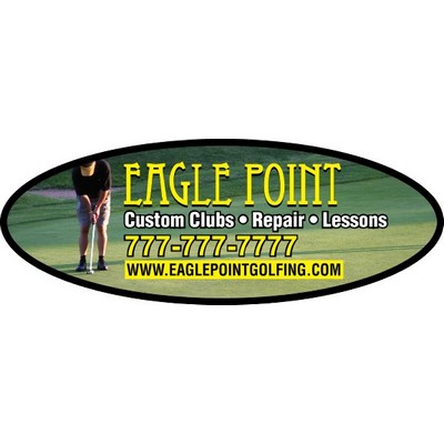 8" X 3" Kwik-Ship White Vinyl Digital Print Oval Decal