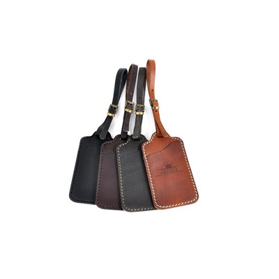 Leather Luggage Tags Rustic - Borlino