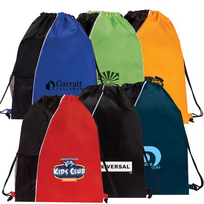 Poly Colorblock Drawstring Backpack