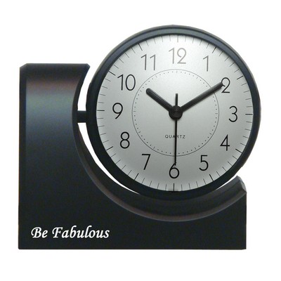 Swivel Head Desk Alarm Clock-Black