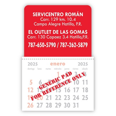 Designer Shaped Kwik-Stik Smooth Vinyl Spanish Calendar Standard Design