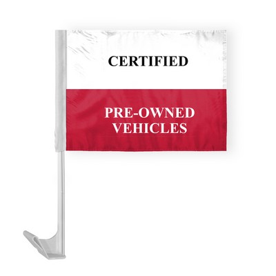 Certified Pre-Owned Car Flags 12x16 inch (Blue)