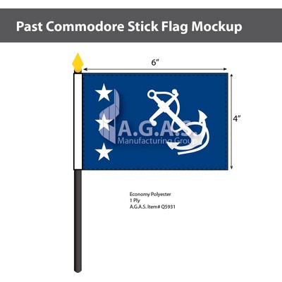 Past Commodore Stick Flags 4x6 inch