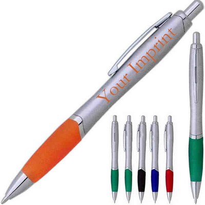 Ballpoint Pen with Grip and Curved Center Band