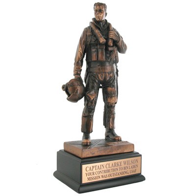 11 ½" Bronze Electroplated Air Force Fighter Pilot Trophy