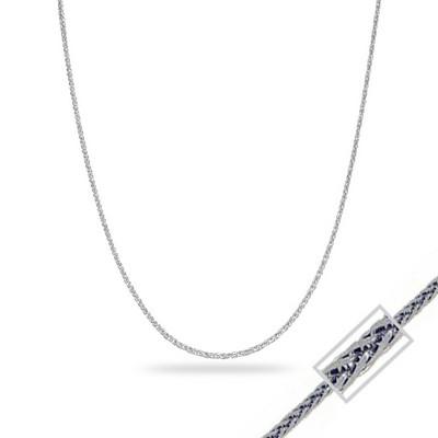 18" 14K White Gold Square Wheat Chain Necklace - 1.9gm
