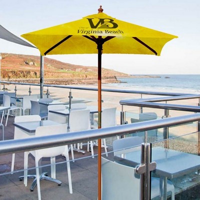 Square Wood Umbrella with 4 Ribs, Dye-Sublimation, Full Bleed 4'