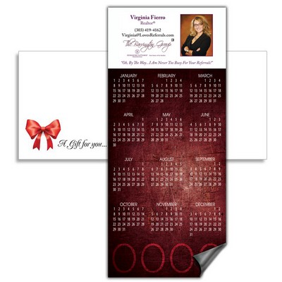Magnetic Calendar with Envelope - Burgundy
