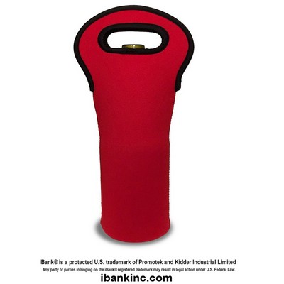 iBank ® Neoprene Wine Single Bottle Tote Bag