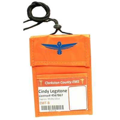 Orange Two Pocket Neck Wallet w/Flap Top