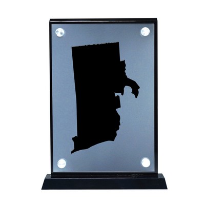 Floating Rhode Island Map Shape Award