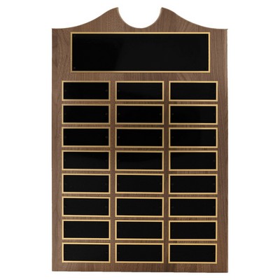 American Walnut Perpetual Plaque, 14 x 20", 24 plates