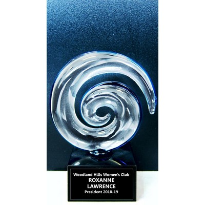 Blue Pinstripe Pinwheel Crystal