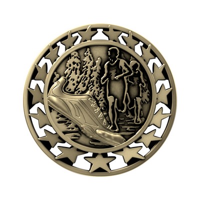 Antique Cross Country Star Medal (2-1/2")