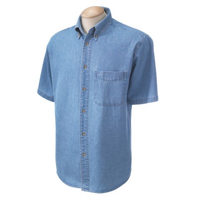 Men's short sleeve , Tall Denim shirt ;