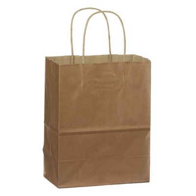 Metallic Tinted Natural Kraft Paper Gem Shopping Bag (5¼"x3¼"x8½")