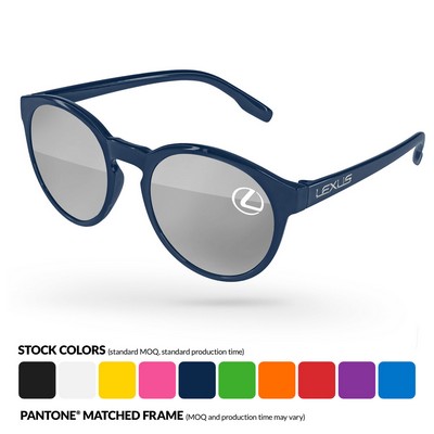 Vicky Mirror Sunglasses W/ 1 Color Lens Imprint & Full Color Temple Imprint
