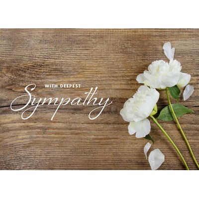 White Peonies Sympathy Cards