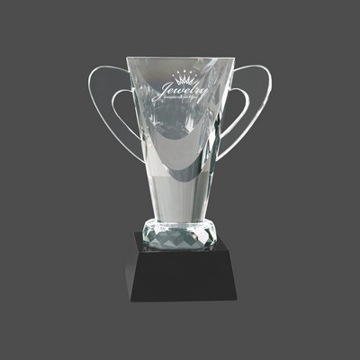 Crystal Cup Award on Black Pedestal Base (7¾")