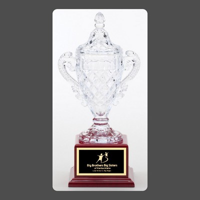 Crystal Vase on Rosewood Base (11½")