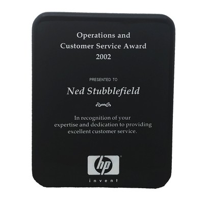 Black High Gloss Color-Fill Plaque - Round Corners (9"x12")